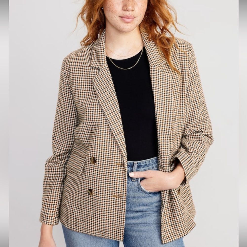 Double Breasted Textured Blazer for Women